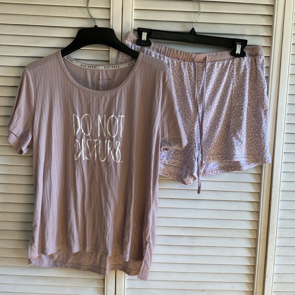 Rae Dunn Pajama Set - Do Not Disturb - size large